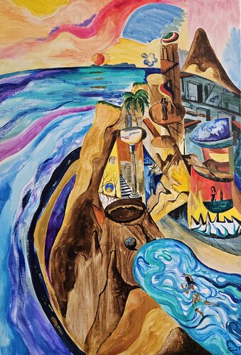 Paisaje con portal by Victor Collcardenas, Painting for Sale on Select