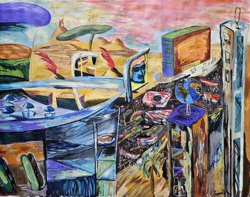 La caída del maligno by Victor Collcardenas, Painting for Sale on Select