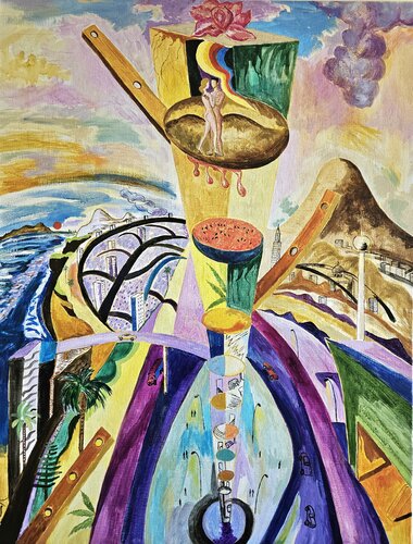 Tocando el cielo by Victor Collcardenas, Painting for Sale on Select
