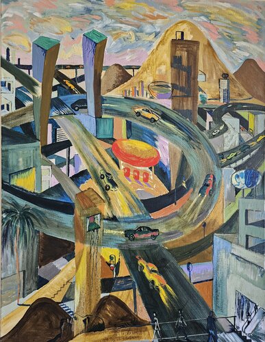 Gasolinera abandonada by Victor Collcardenas, Painting for Sale on Select