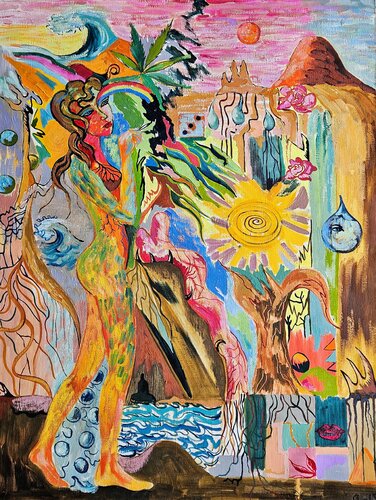 El viaje by Victor Collcardenas, Painting for Sale on Select