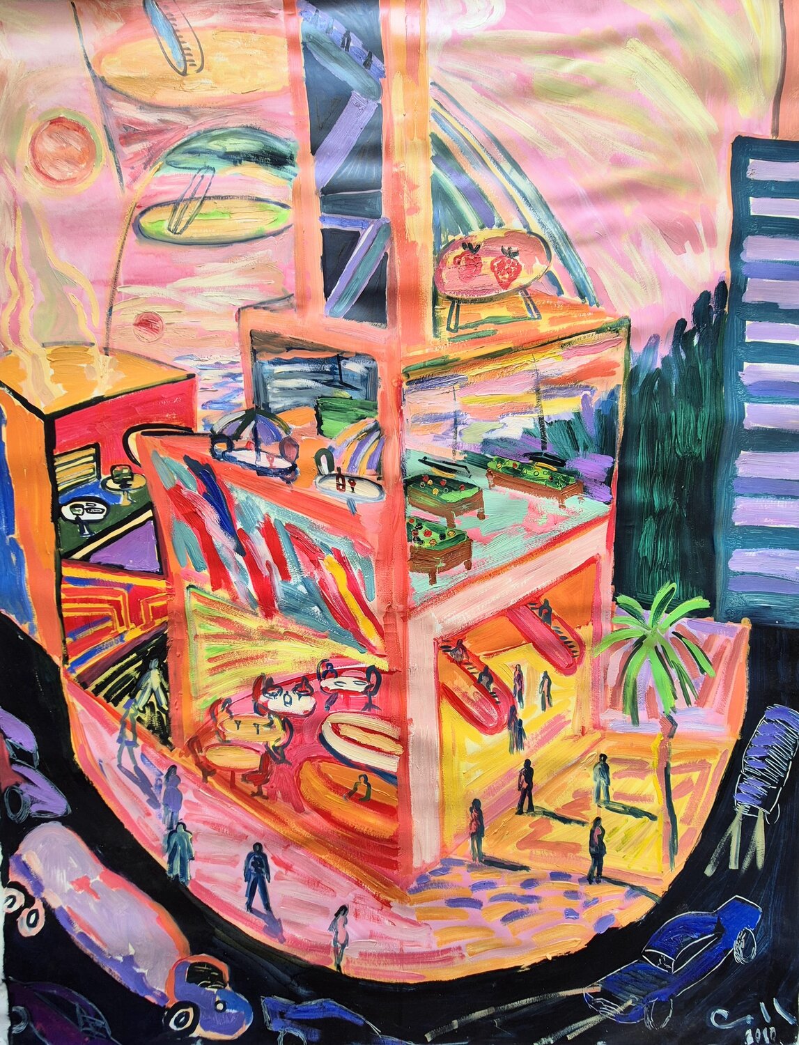The Mall Victor Collcardenas Original painting for sale