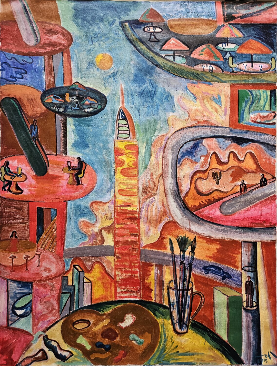El taller del artista Victor Collcardenas Original painting for sale