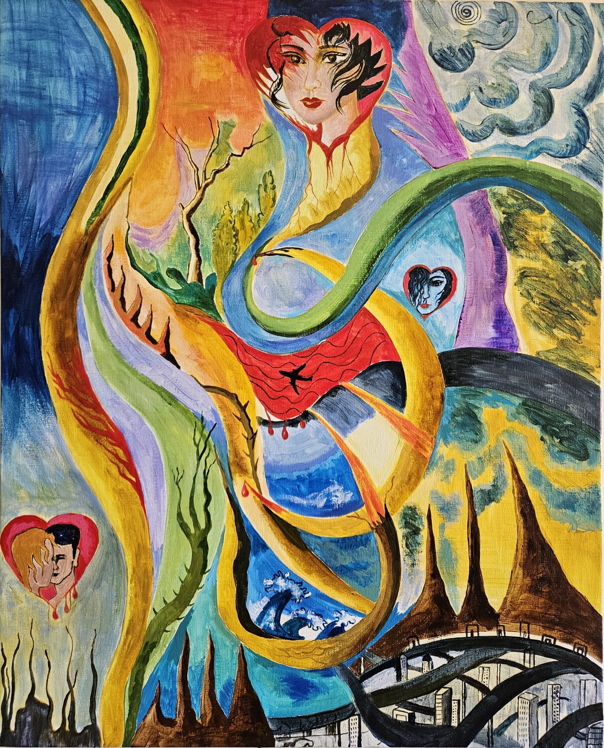 Paisaje metafísico Victor Collcardenas Original painting for sale