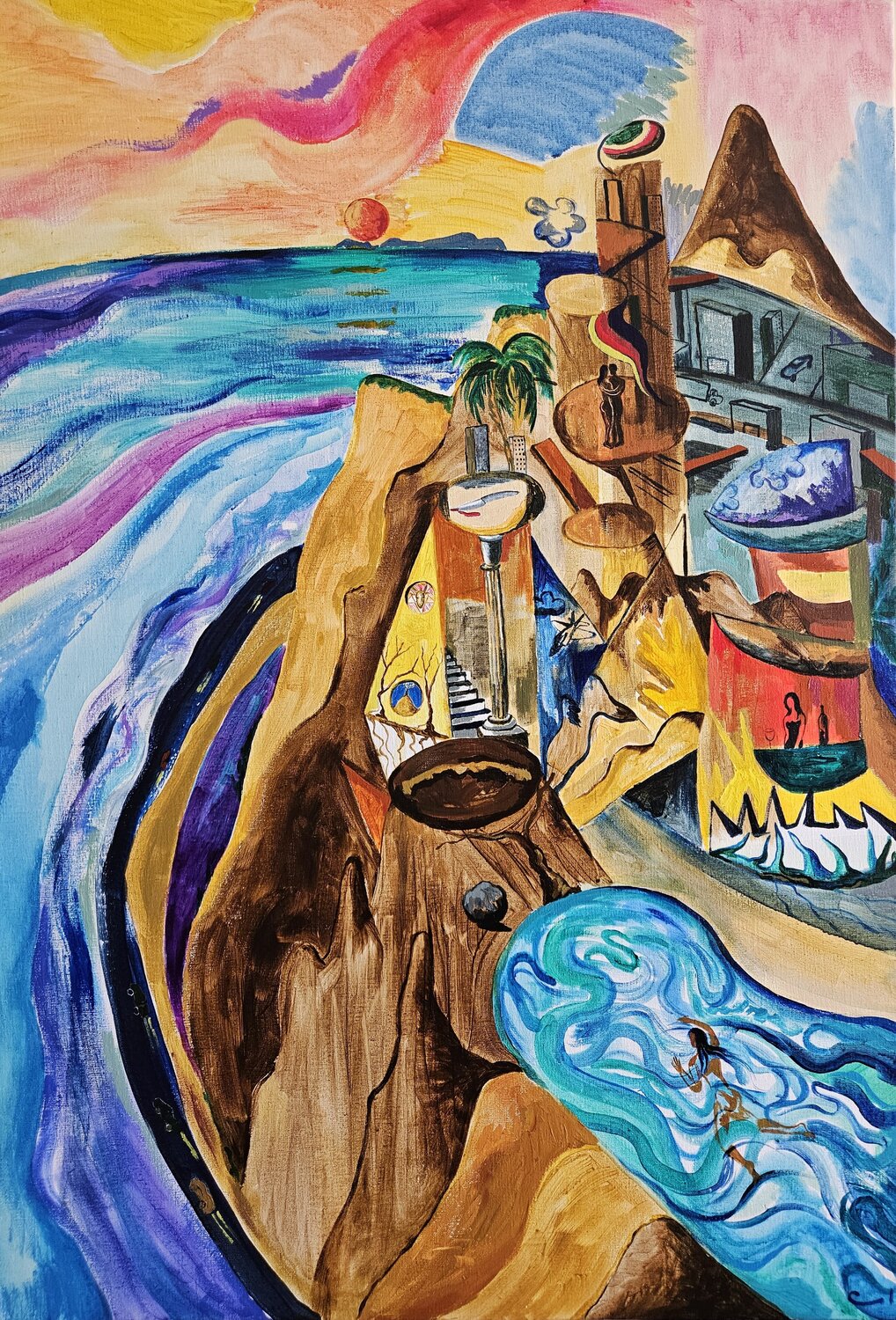 Paisaje con portal Victor Collcardenas Original painting for sale