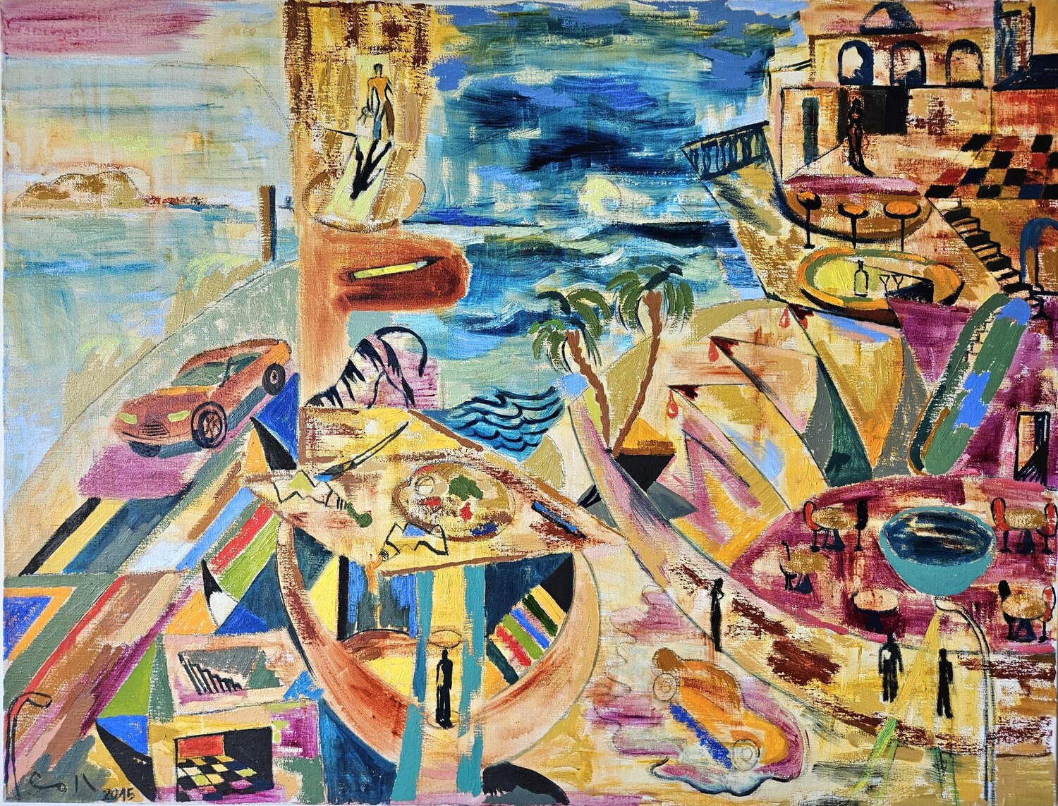 El año del tigre Victor Collcardenas Original painting for sale