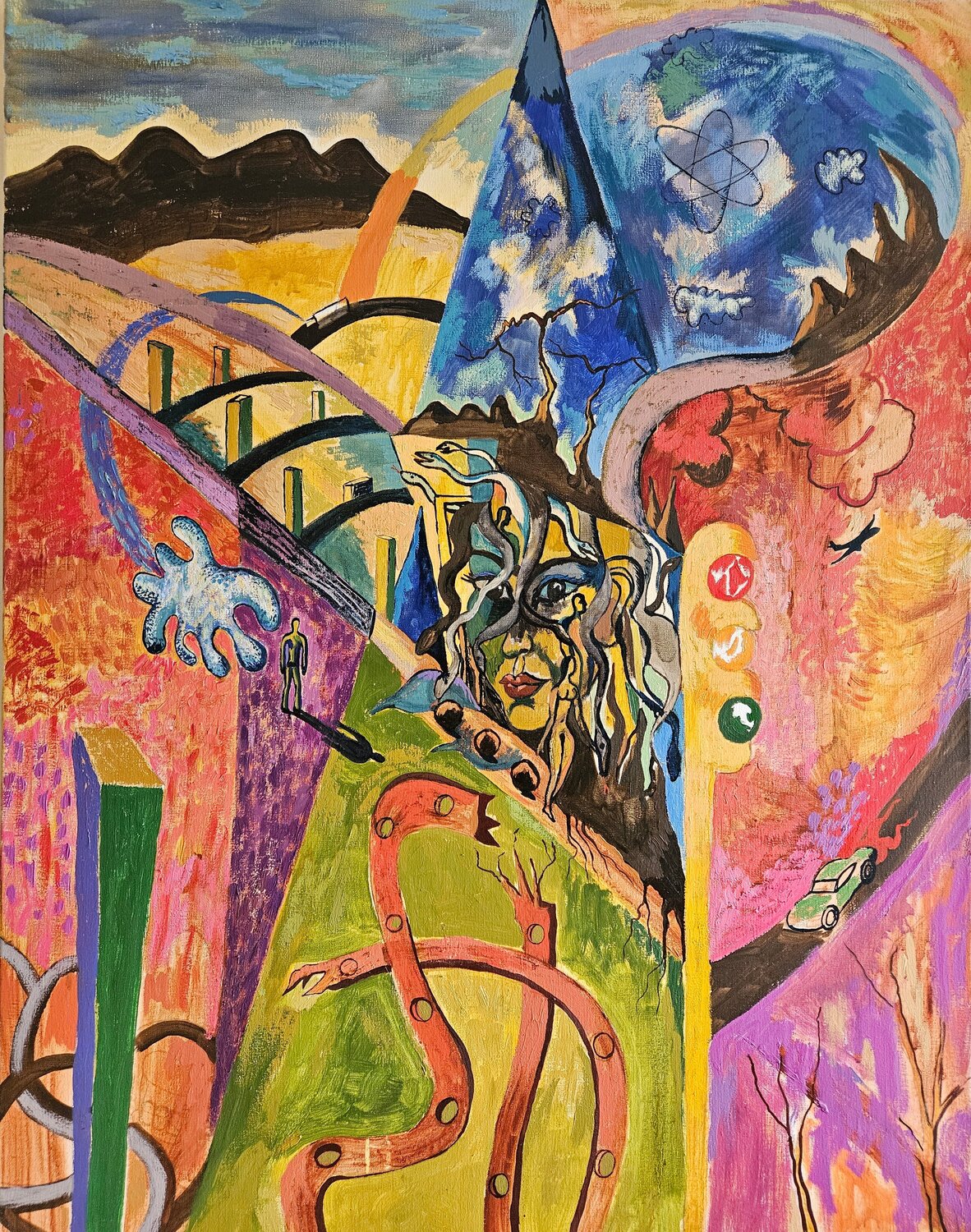 Medusa guardiana del portal Victor Collcardenas Original painting for sale