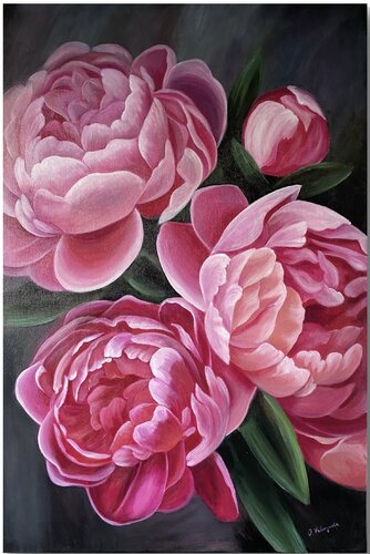 Peony in Love by Olga Valenzuela, Painting for Sale on Select