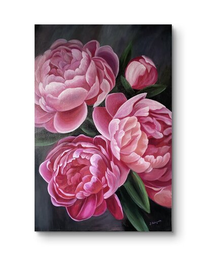 Peony in Love by Olga Valenzuela, Painting for Sale on Select