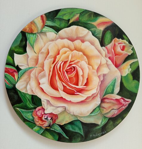 Goldene Blüten by Olga Valenzuela, Painting for Sale on Select