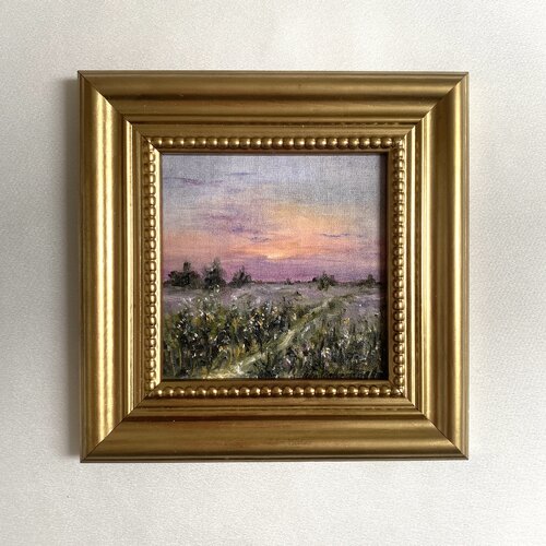 Lavender Fields at Sunset by Olga Valenzuela, Painting for Sale on Select