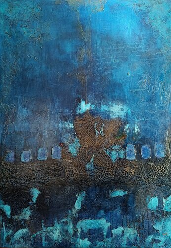 251101 - BLUE MOOD by Laurence Hubswerlin Diradourian, Painting for Sale on Select