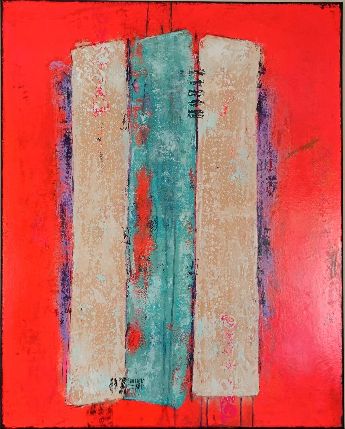 24072 - LES PILIERS Laurence Hubswerlin Diradourian Original painting for sale