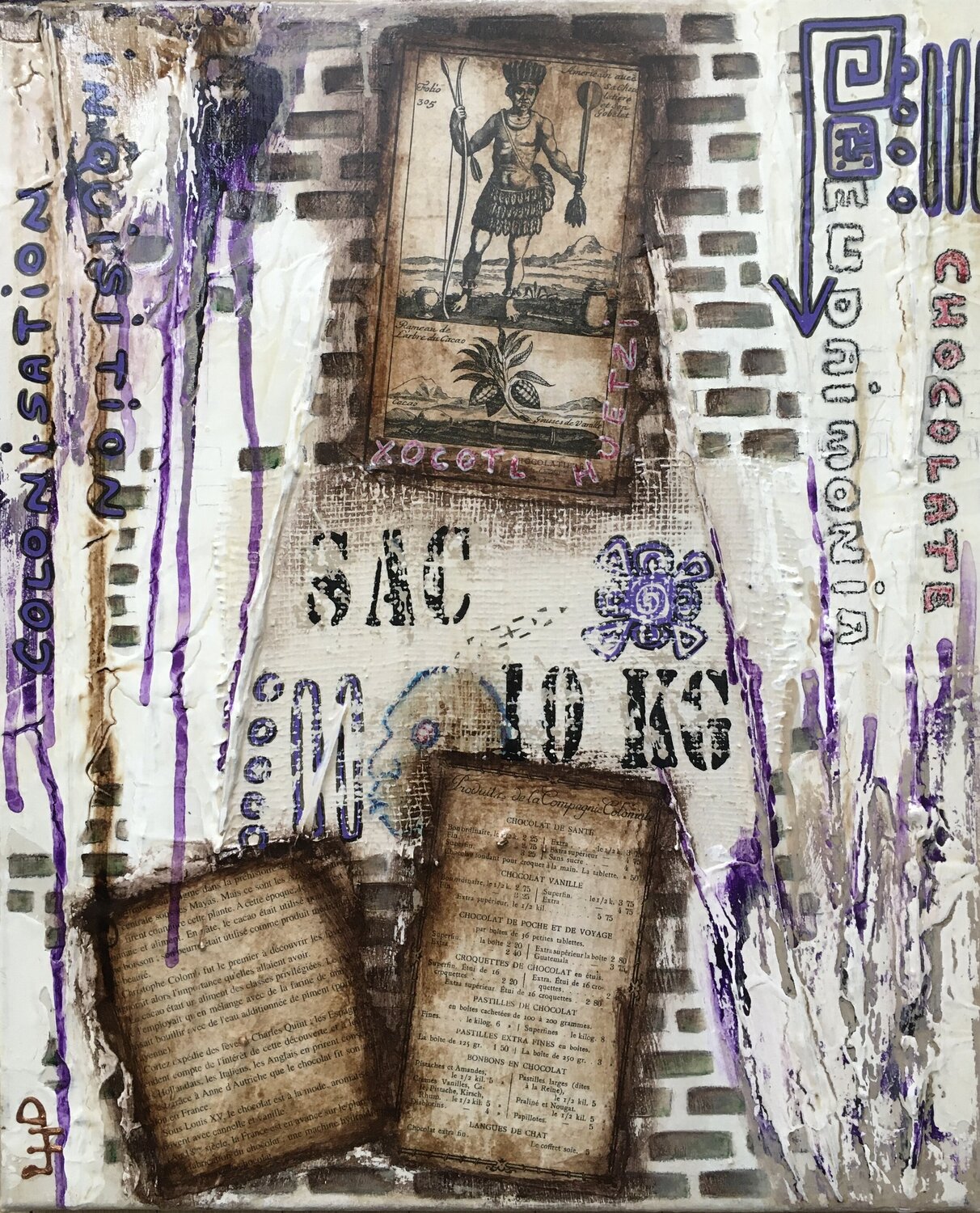 1501 - CACAO Laurence Hubswerlin Diradourian Original painting for sale