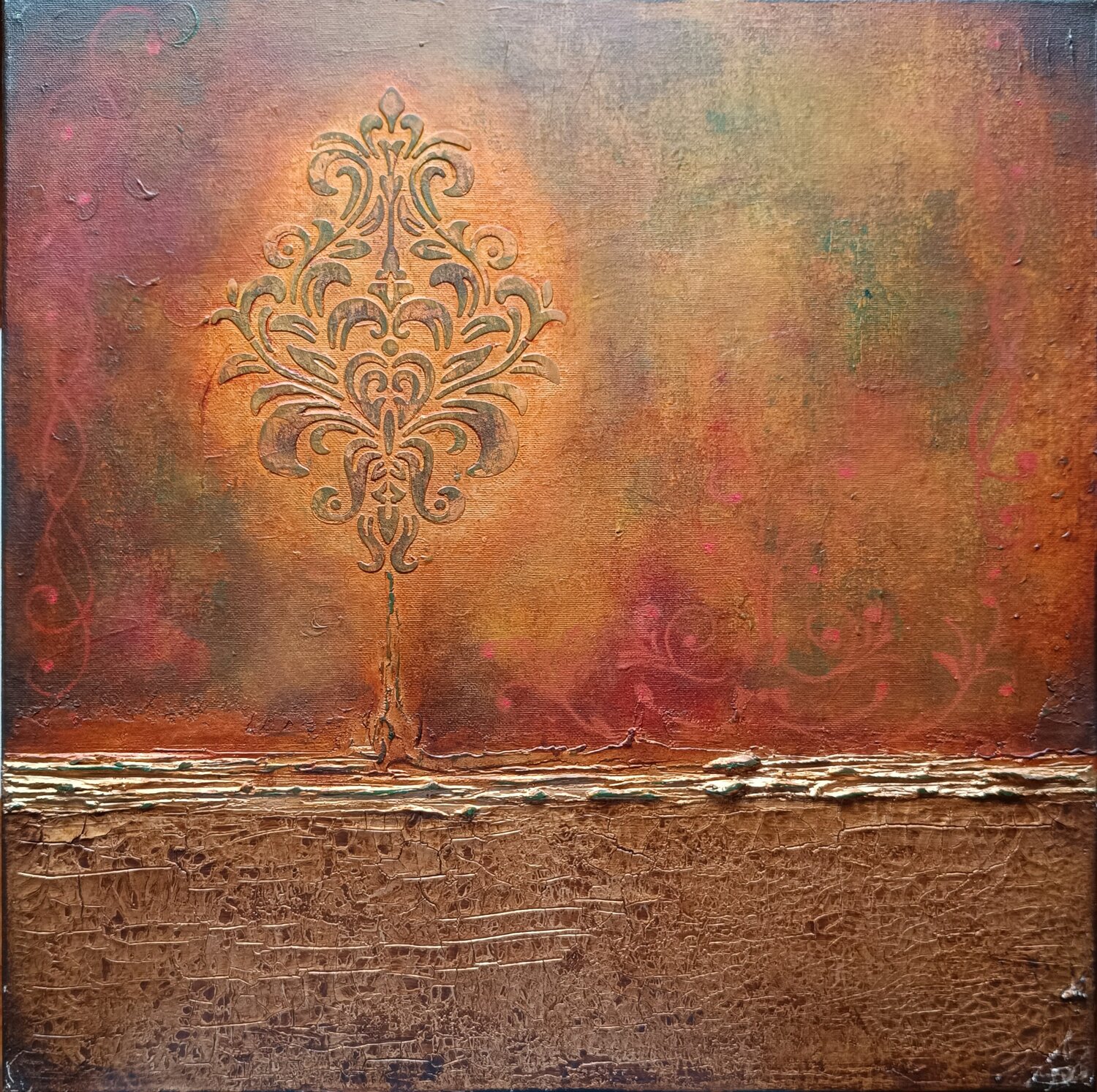 TERRE D'AUTOMNE Laurence Hubswerlin Diradourian Original painting for sale