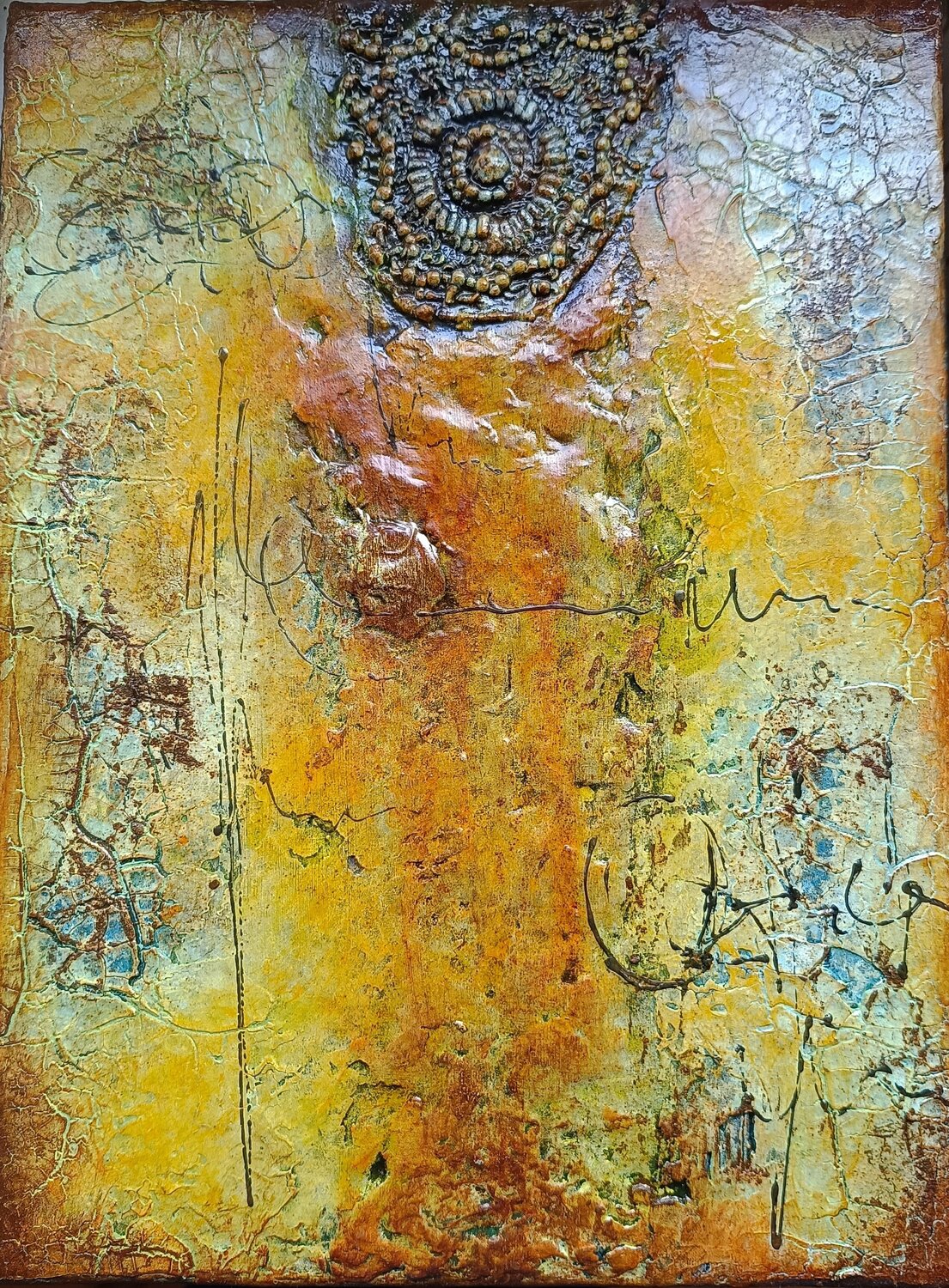 23072 - FRAGMENTS Laurence Hubswerlin Diradourian Original painting for sale