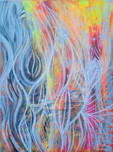 Leuchtende Spuren by Manuela Riedmann, Painting for Sale on Select