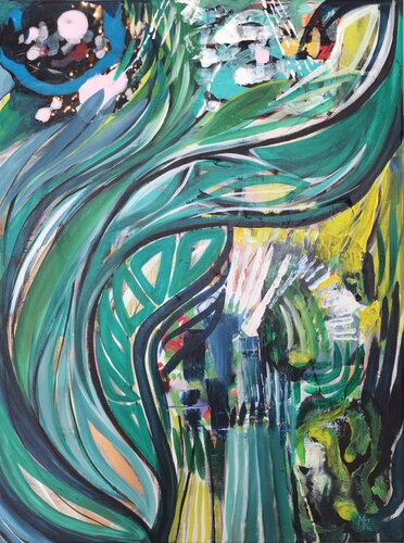 Ursprung im Resonanzfeld by Manuela Riedmann, Painting for Sale on Select