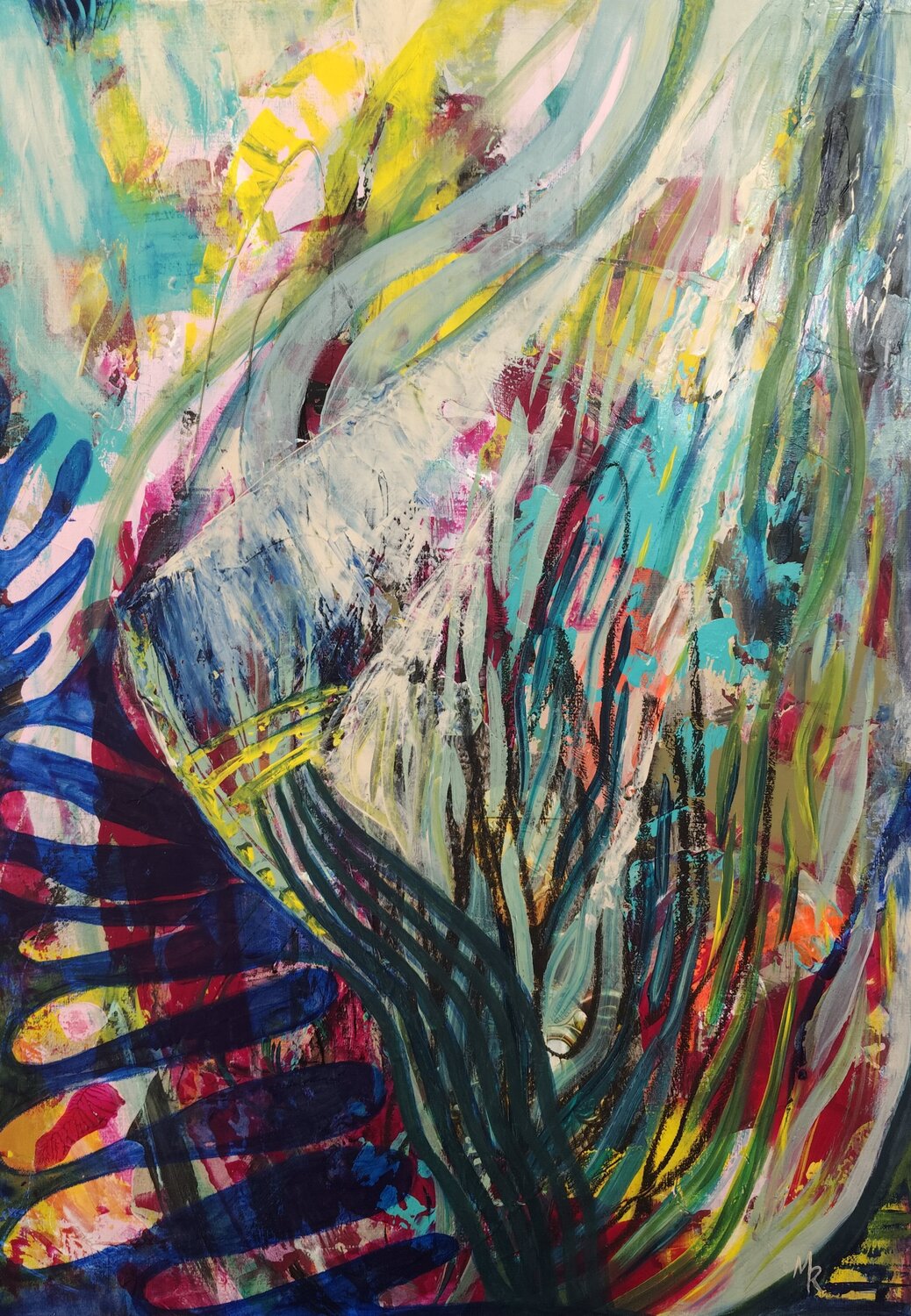 Anfang im Fluss Manuela Riedmann Original painting for sale