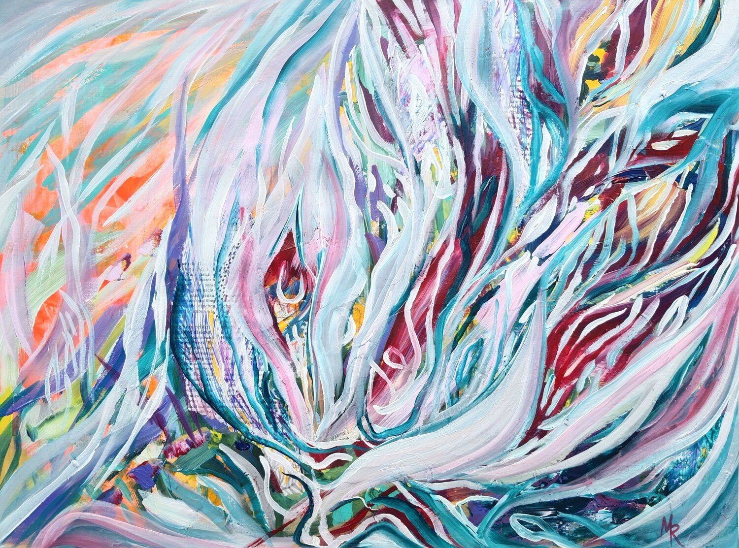Zwischen Blättern und Träumen Manuela Riedmann Original painting for sale