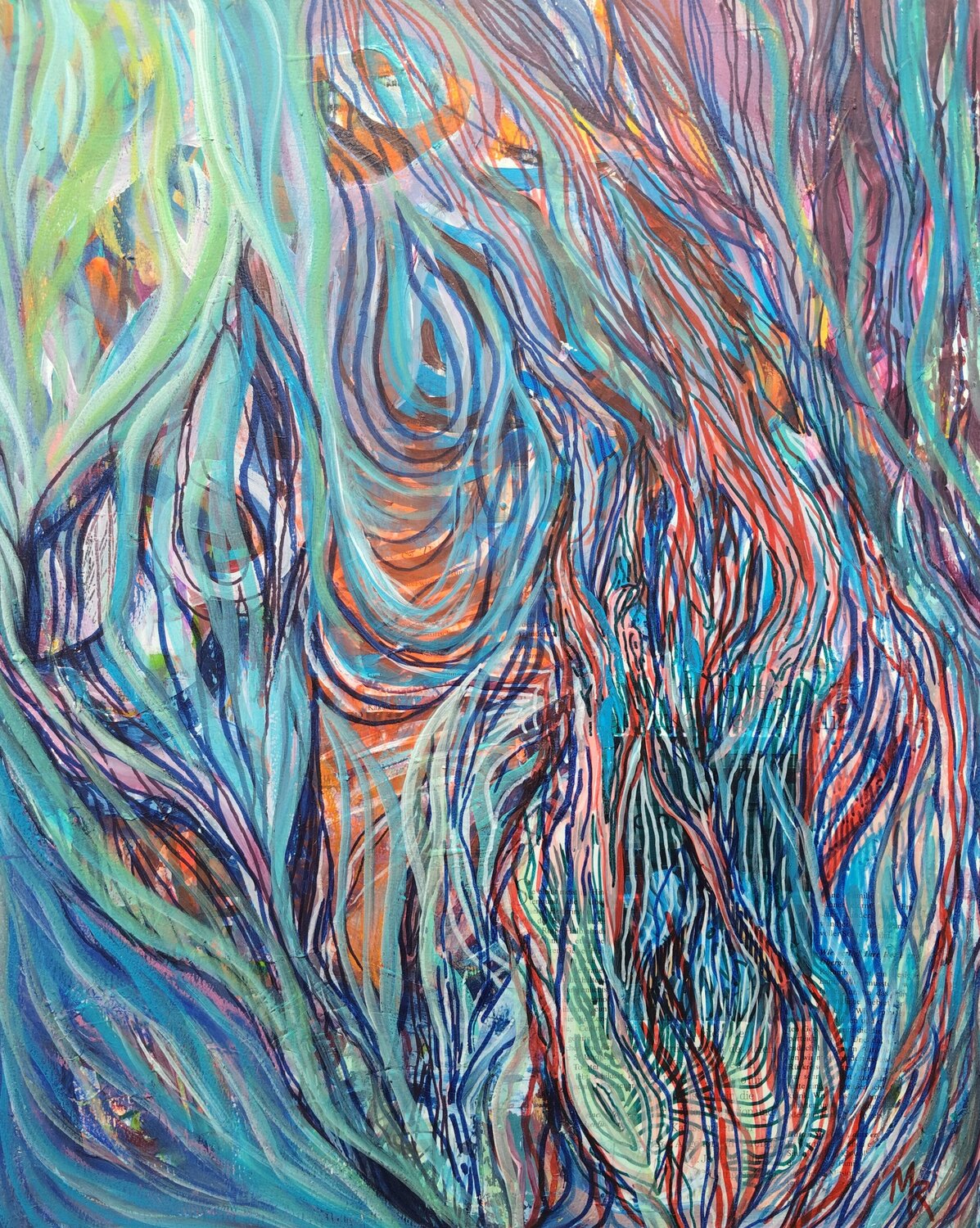 Farbströmung Manuela Riedmann Original painting for sale