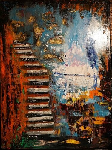 Between Heaven and Earth by Eva Lászlóné Wágner, Painting for Sale on Select