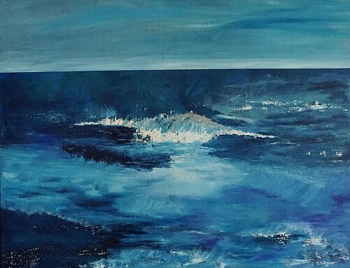 The Ocean by Eva Lászlóné Wágner, Painting for Sale on Select