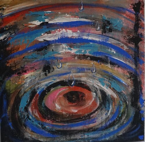 Summer shower by Eva Lászlóné Wágner, Painting for Sale on Select
