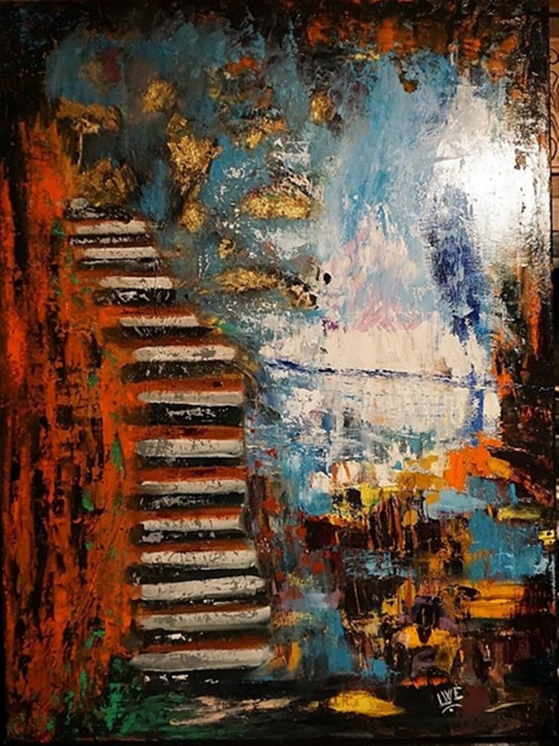 Between Heaven and Earth Eva Lászlóné Wágner Original painting for sale