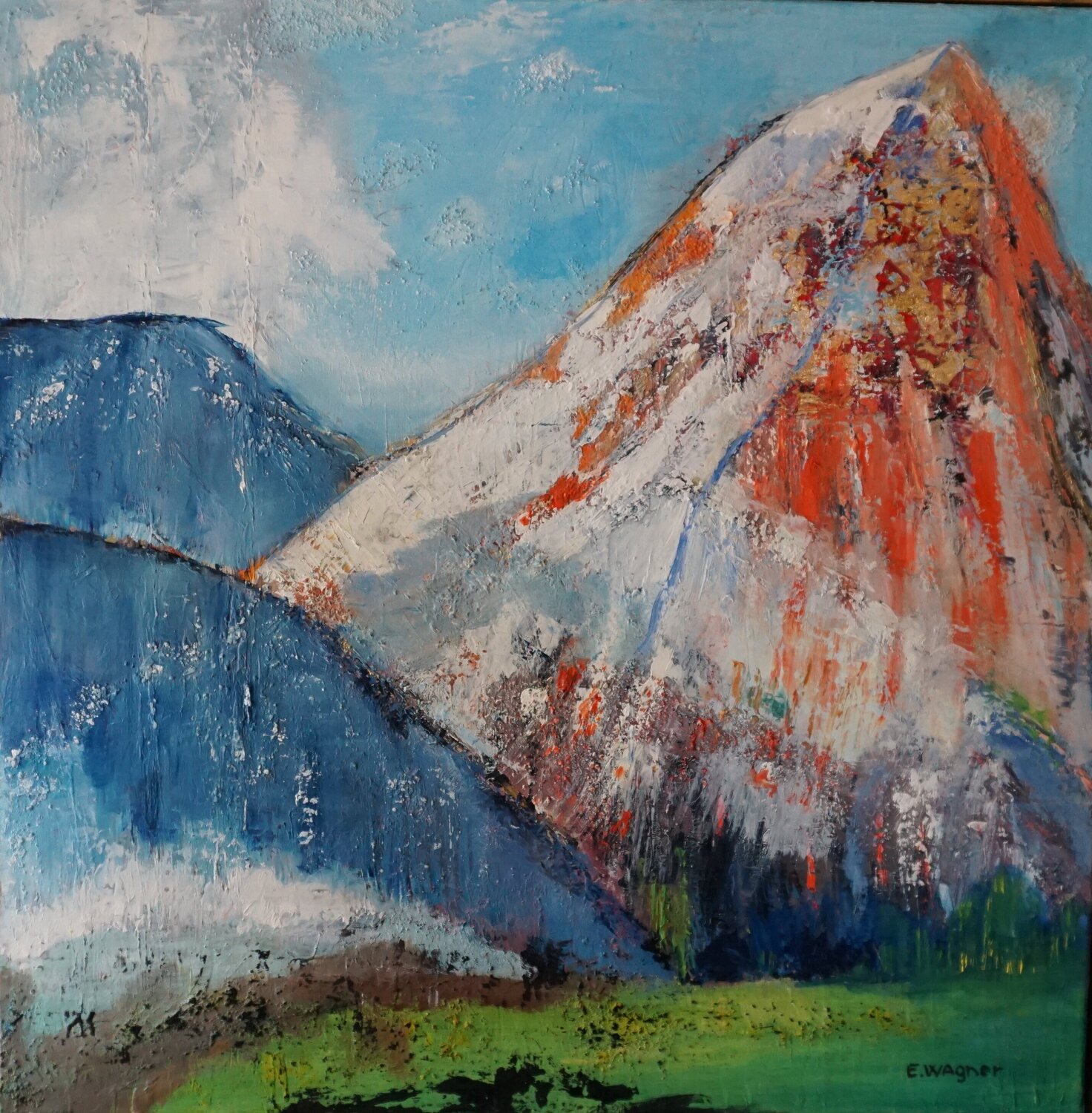 Between mountains Eva Lászlóné Wágner Original painting for sale