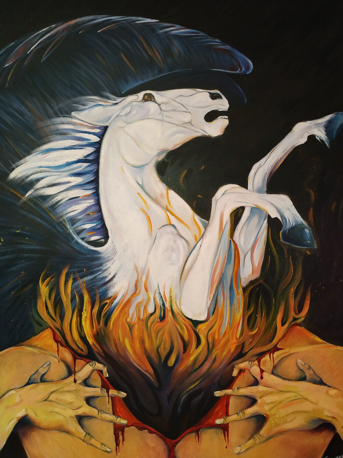 THE ESCAPE Sarrés Original painting for sale