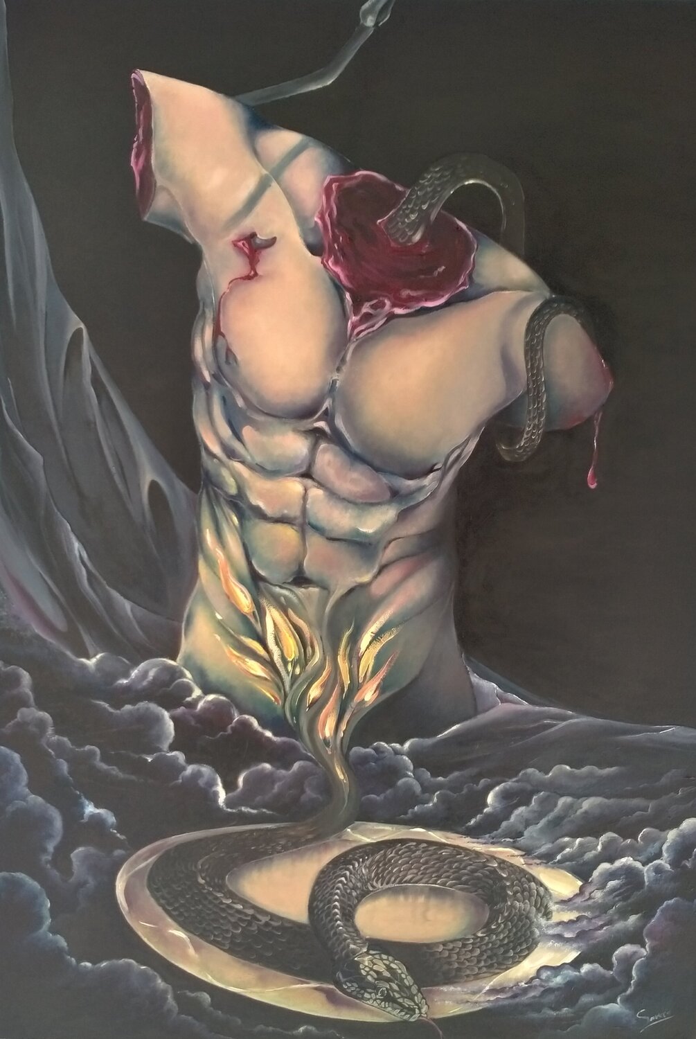 THE BODY Sarrés Original painting for sale