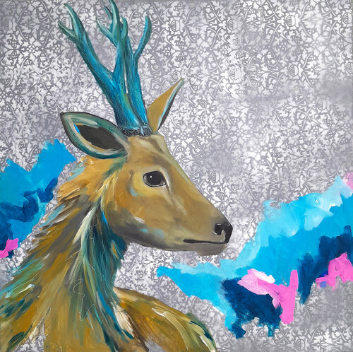 Rehbock by Barbara Dräger, Painting for Sale on Select