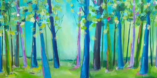 Forest views by Barbara Dräger, Painting for Sale on Select