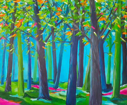 Sunny Morning in the Forest by Barbara Dräger, Painting for Sale on Select