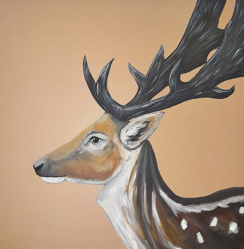 Dammhirsch by Barbara Dräger, Painting for Sale on Select