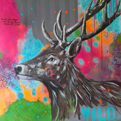 Wild Deer 2 by Barbara Dräger, Painting for Sale on Select