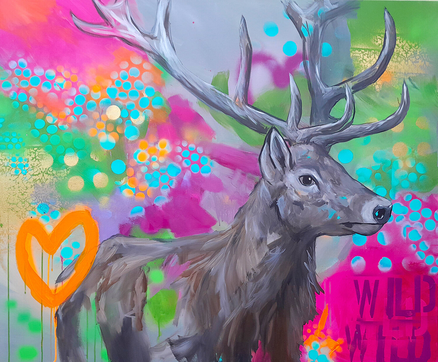 Wild Deer Barbara Dräger Original painting for sale