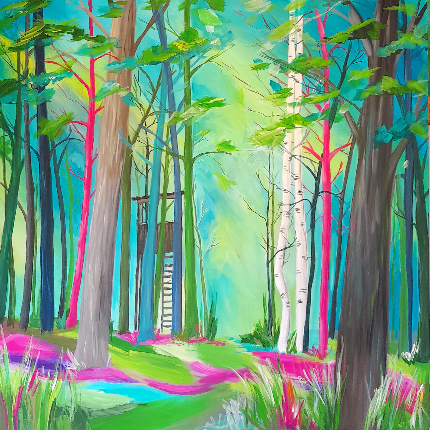 Waldlichtung Barbara Dräger Original painting for sale