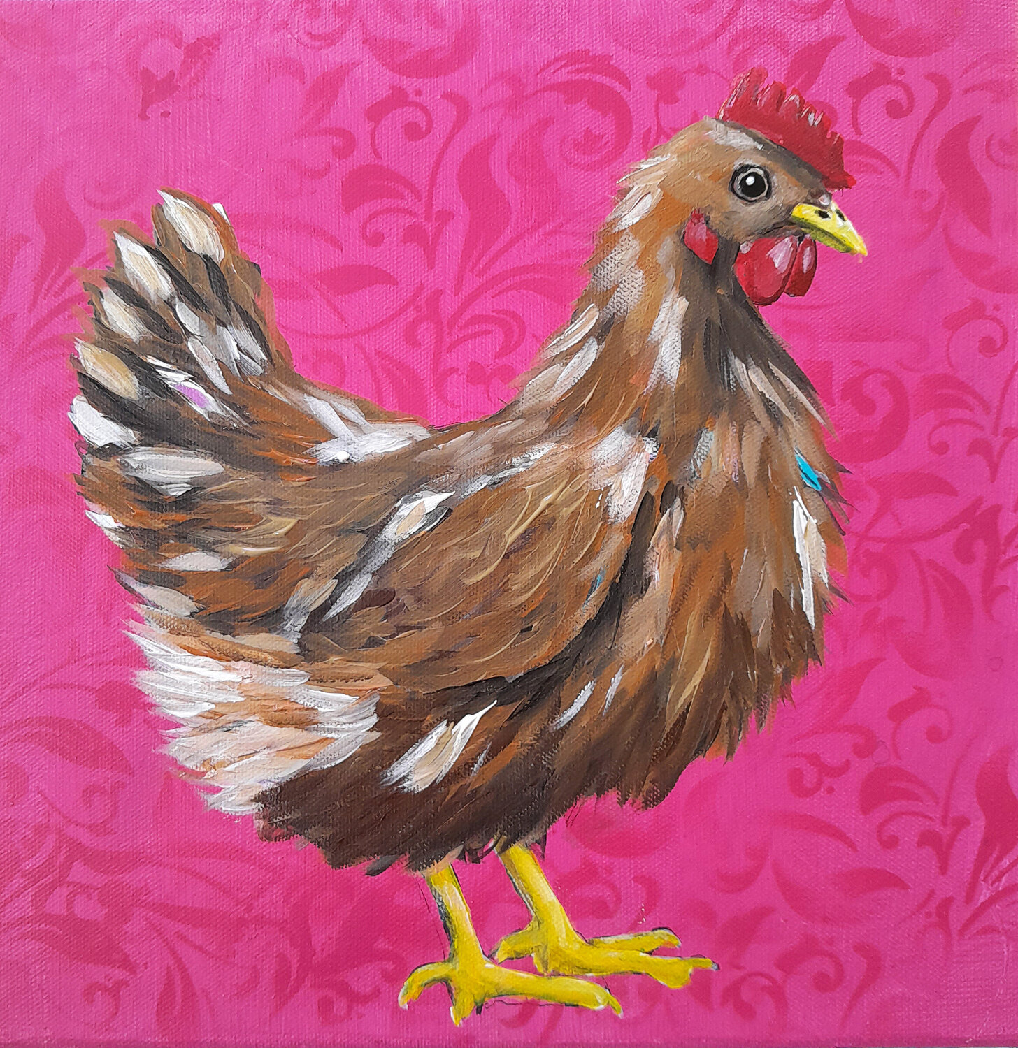 Chickenlove - Little Friend Barbara Dräger Original painting for sale