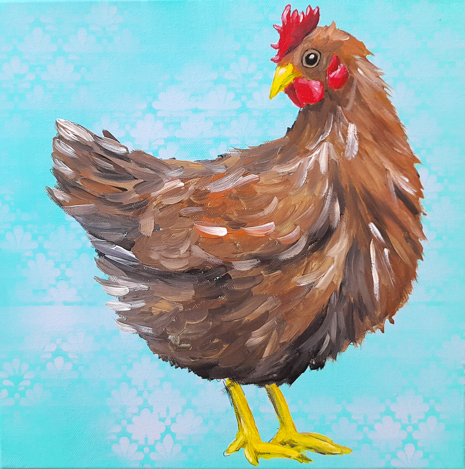 Chickenlove # 2 - Little Friend Barbara Dräger Original painting for sale