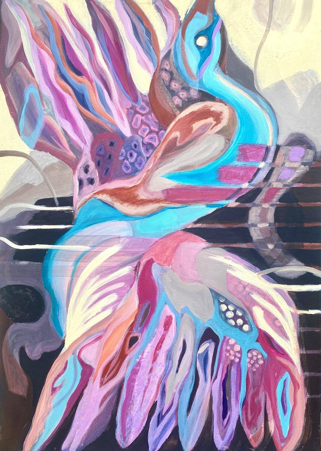 Look up and fly! Györgyi Borjádi Original painting for sale