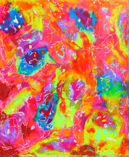 303. Parco Giochi: A Playground of Vibrant Abstract Expression by Veera Zukova, Painting for Sale on Select