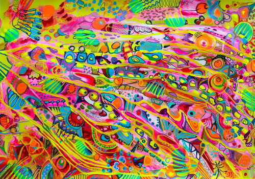 486. Bright Future rainbow rain by Veera Zukova, Painting for Sale on Select