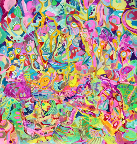 728. Colorful Vibrant Chaos by Veera Zukova, Painting for Sale on Select
