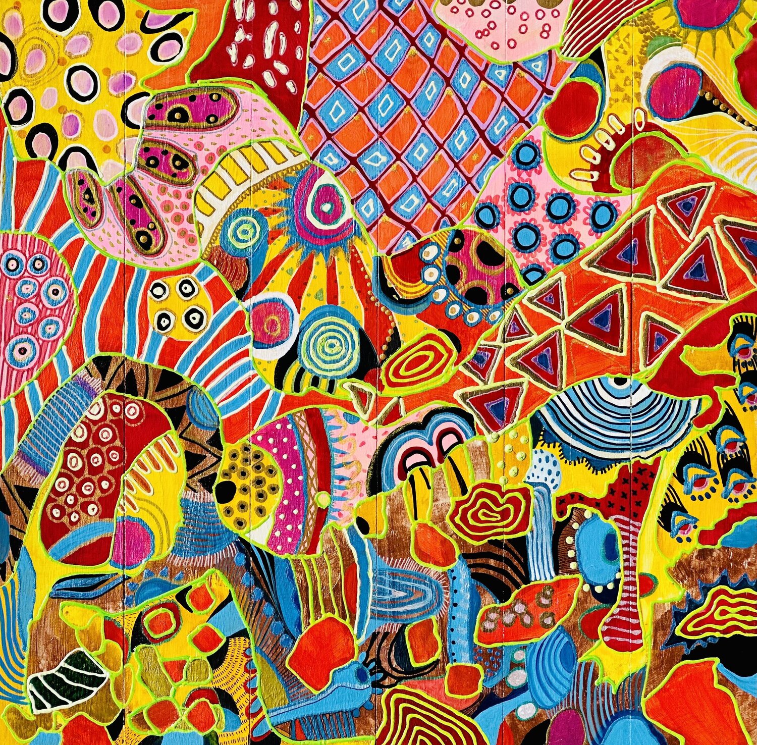 635. Happy Colorful Bold Abstraction Veera Zukova Original painting for sale