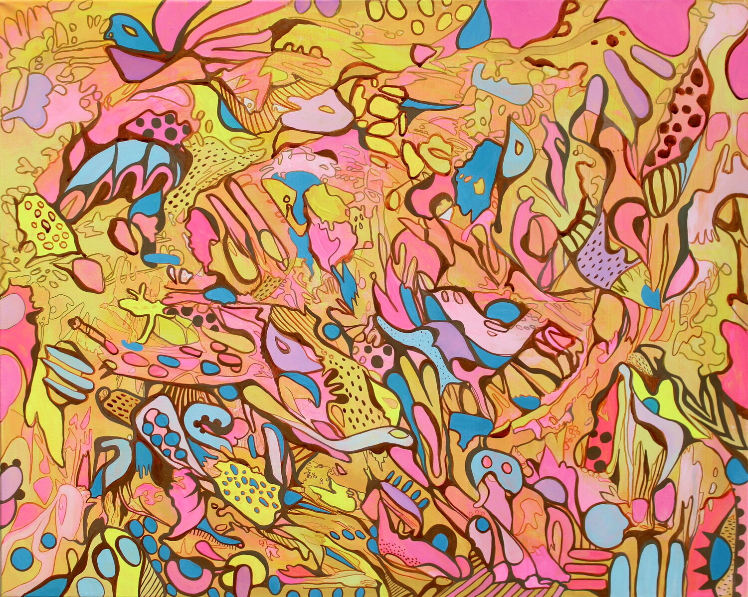665. Vibrant Chaos- Original Acrylic and Gouache Abstract Painting on Canvas Veera Zukova Original painting for sale