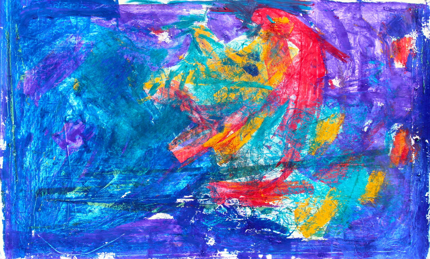 667. Colorful Rhapsody- Original Acrylic and Gouache Abstract Painting on Canvas Veera Zukova Original painting for sale