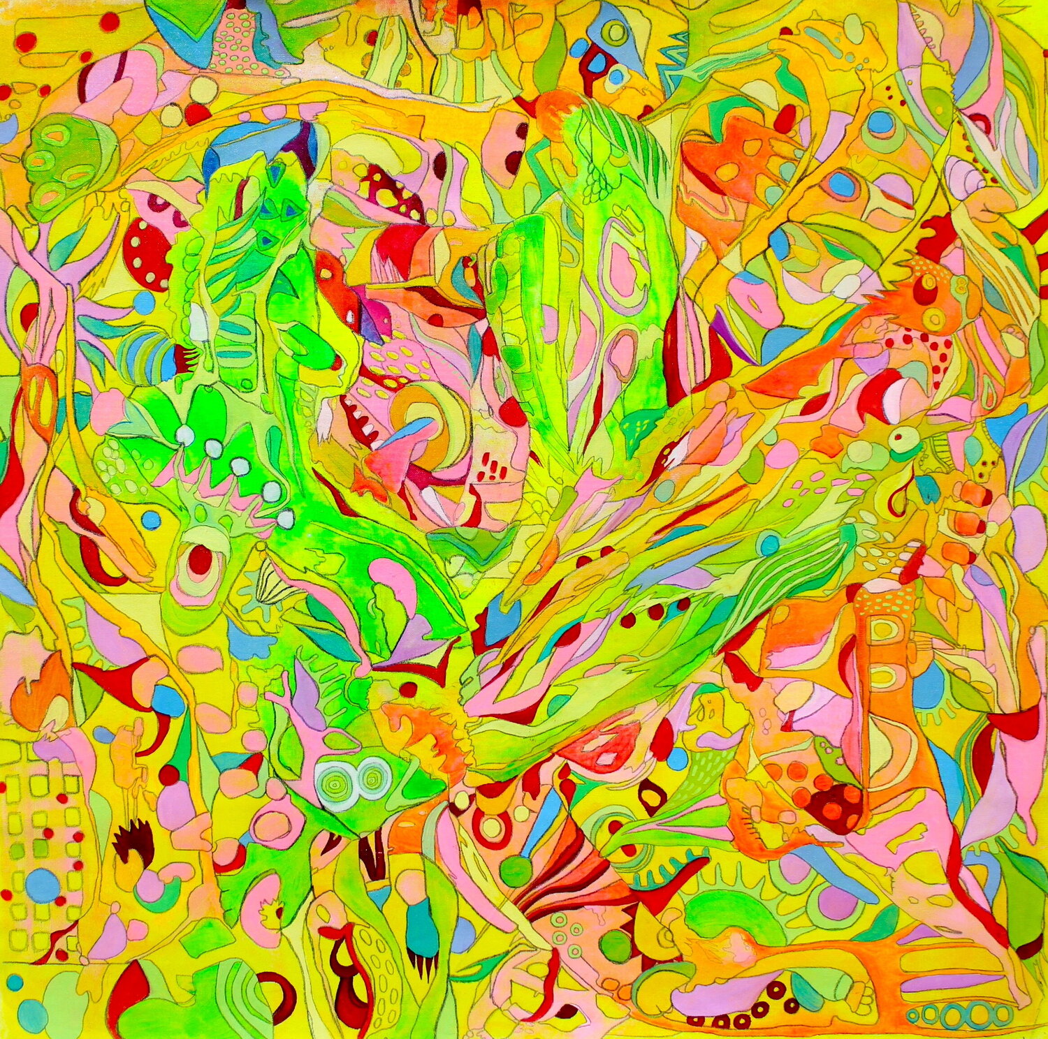672. Tropical Whirlwind. Multicolor Vivid Abstract. Veera Zukova Original painting for sale