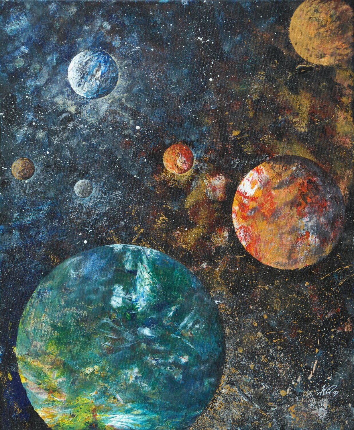 How big i s the Universe? Katri Pethman Original painting for sale
